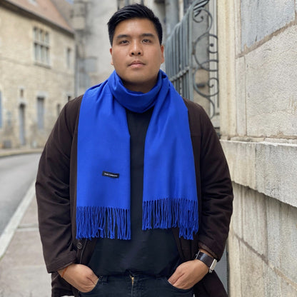 Kaschmirschal konigsblau manner
