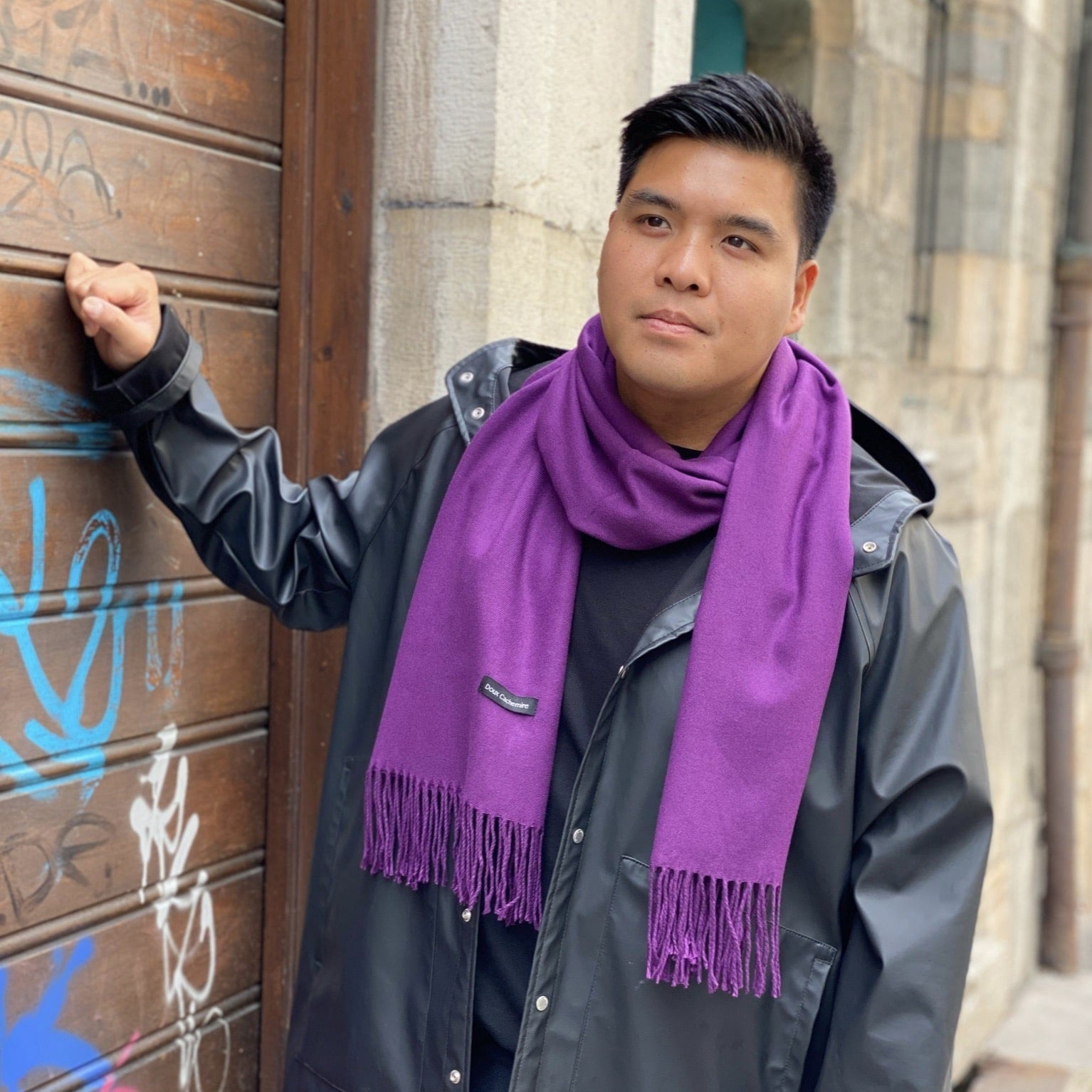 Kaschmirschal violett manner